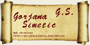 Gorjana Simetić vizit kartica